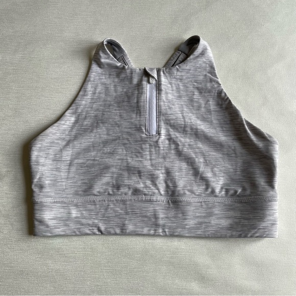 Lululemon Gray High-Neck Sports Bra - Picture 1 of 8
